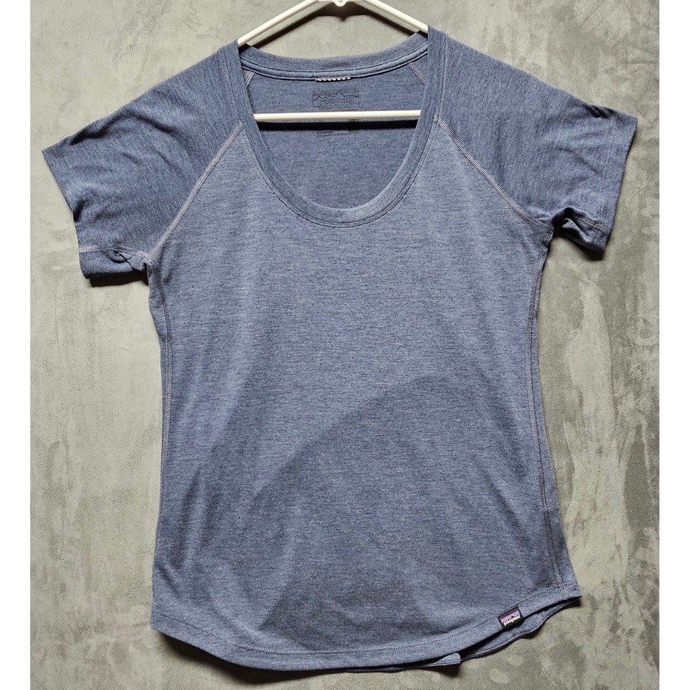 Patagonia Capilene Cool Trail Shirt Womens Small Blue Short Sleeve 24501SP20